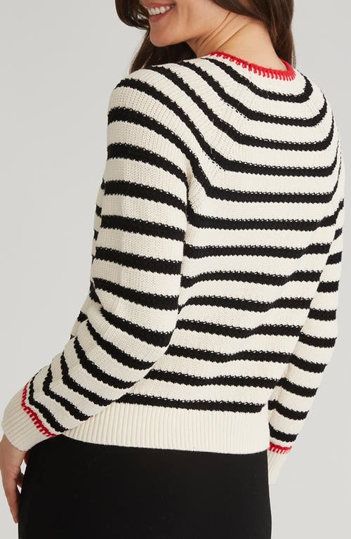525 Marina Stripe Sweater In Sea Salt Multi