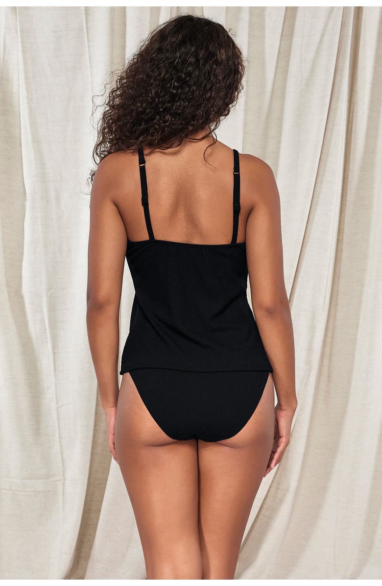 Pacifica by Sunsets Coralie Tankini Swimsuit Top - D Cup, Alternate, color, Black Pacifica