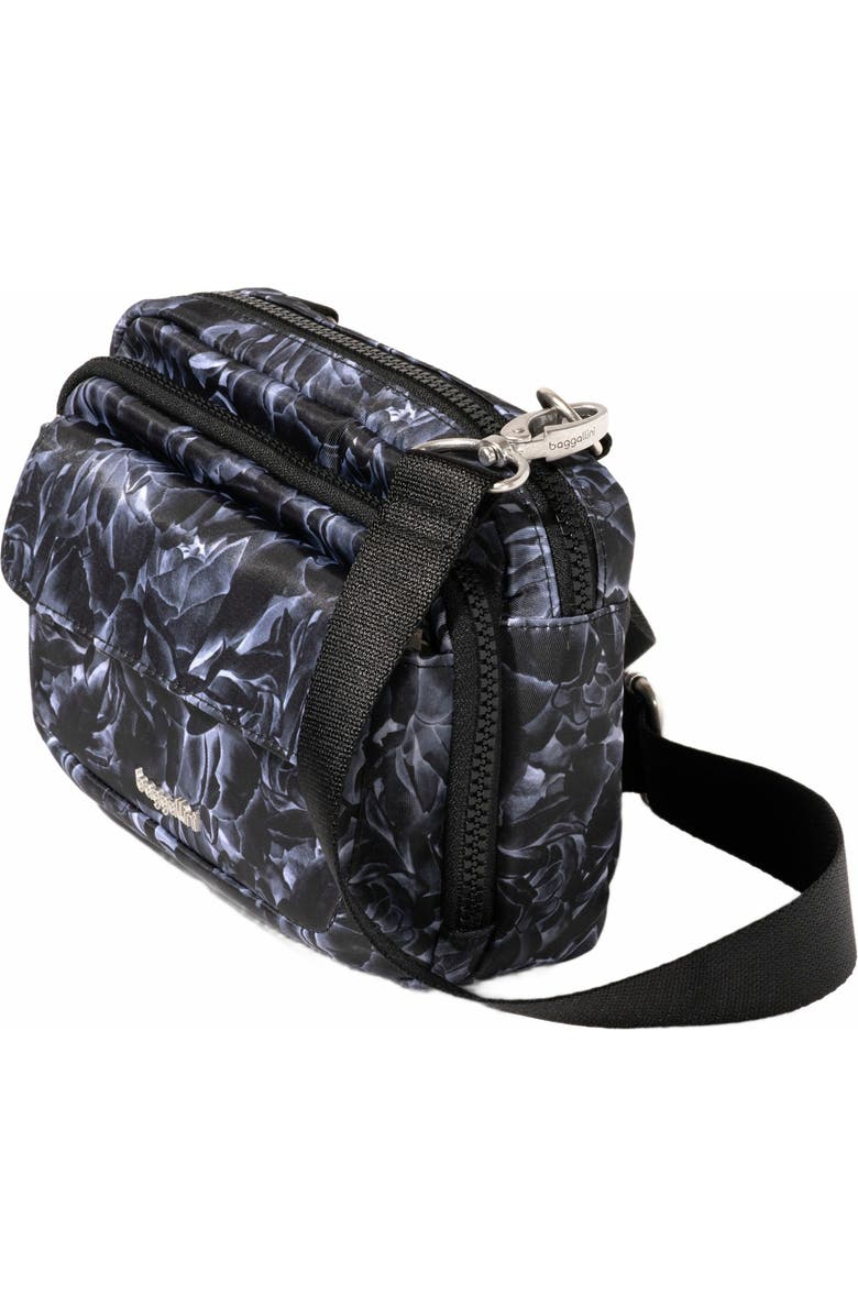 BAGGALLINI Modern Double Zip Crossbody Bag, Alternate, color, Black Divine Rose