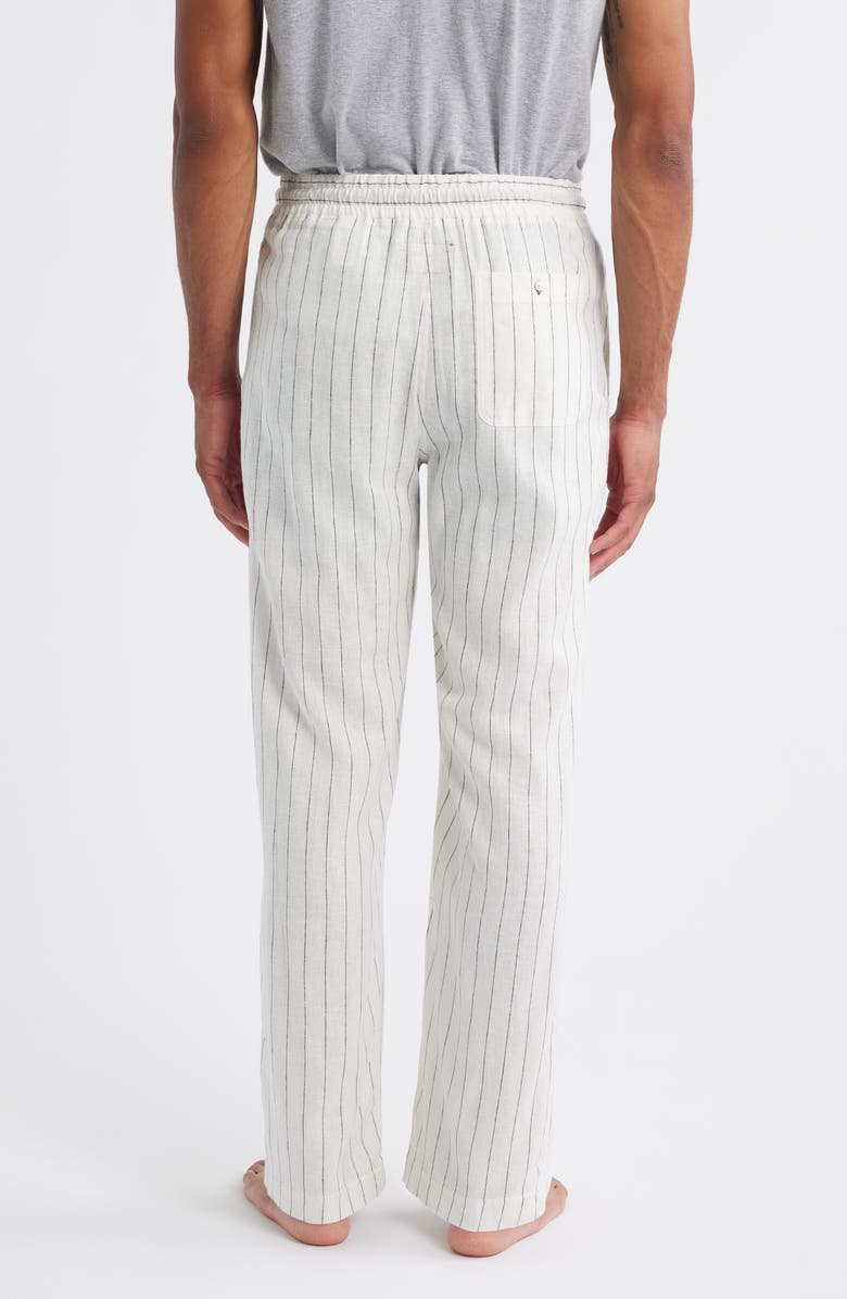 Daniel Buchler Stripe Linen Blend Drawstring Pajama Pants, Alternate, color, Iron Stripe