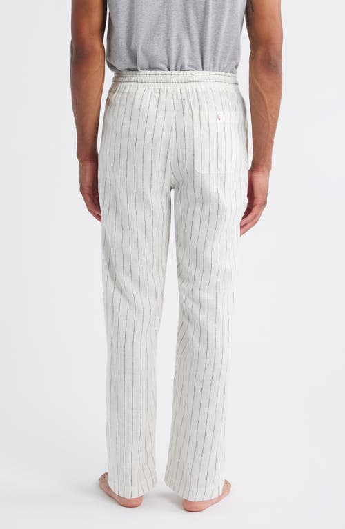 Daniel Buchler Stripe Linen Blend Drawstring Pajama Pants In Gray