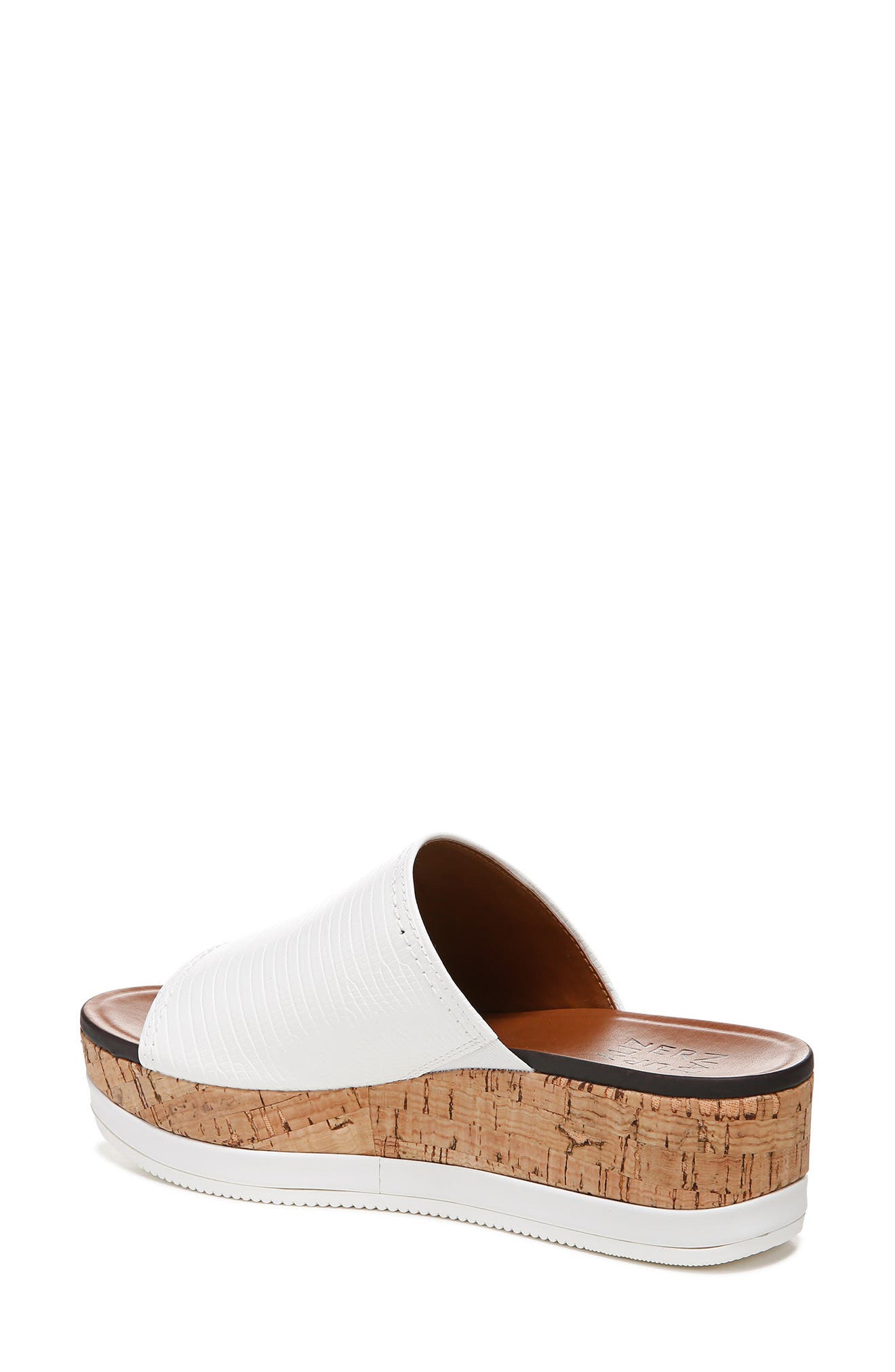 Kirstin Platform Wedge Slide Sandal, Alternate, color, WHITE LIZARD FAUX LEATHER