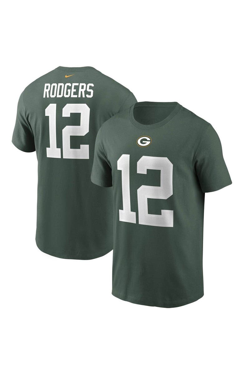 Nike Men's Nike Aaron Rodgers Green Green Bay Packers Name & Number T-Shirt, Main, color, 