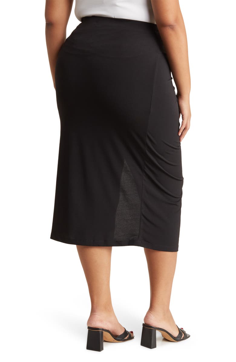 Renee C Gathered Knit Skirt, Alternate, color, Black