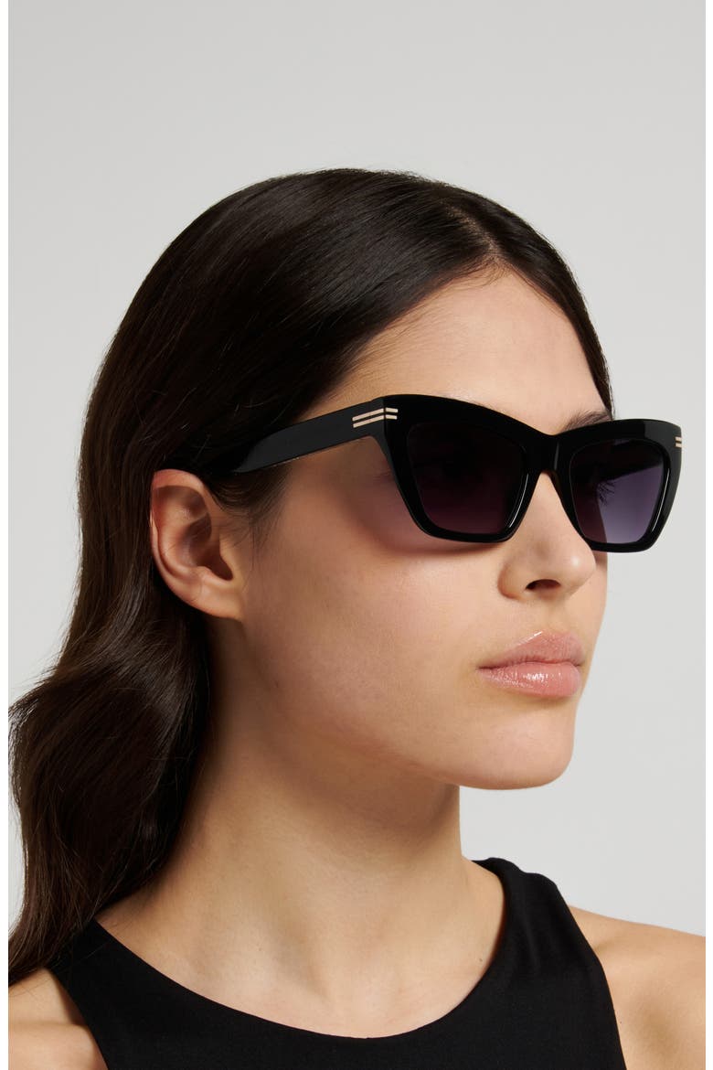 54mm Gradient Rectangular Sunglasses, Alternate, color, BLACK / DARK GREY