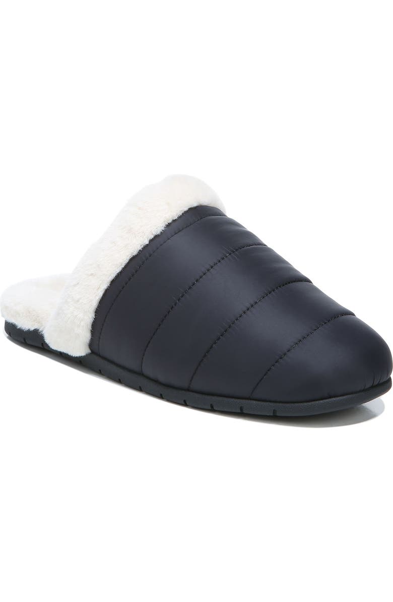Vionic Josephine Quilted Faux Fur Lined Slipper, Main, color,