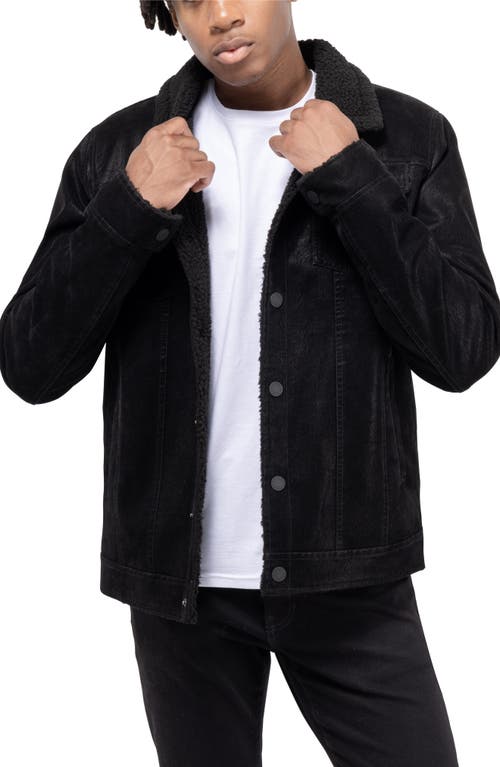X-ray Xray Faux Shearling Lined Trucker Jacket In Black