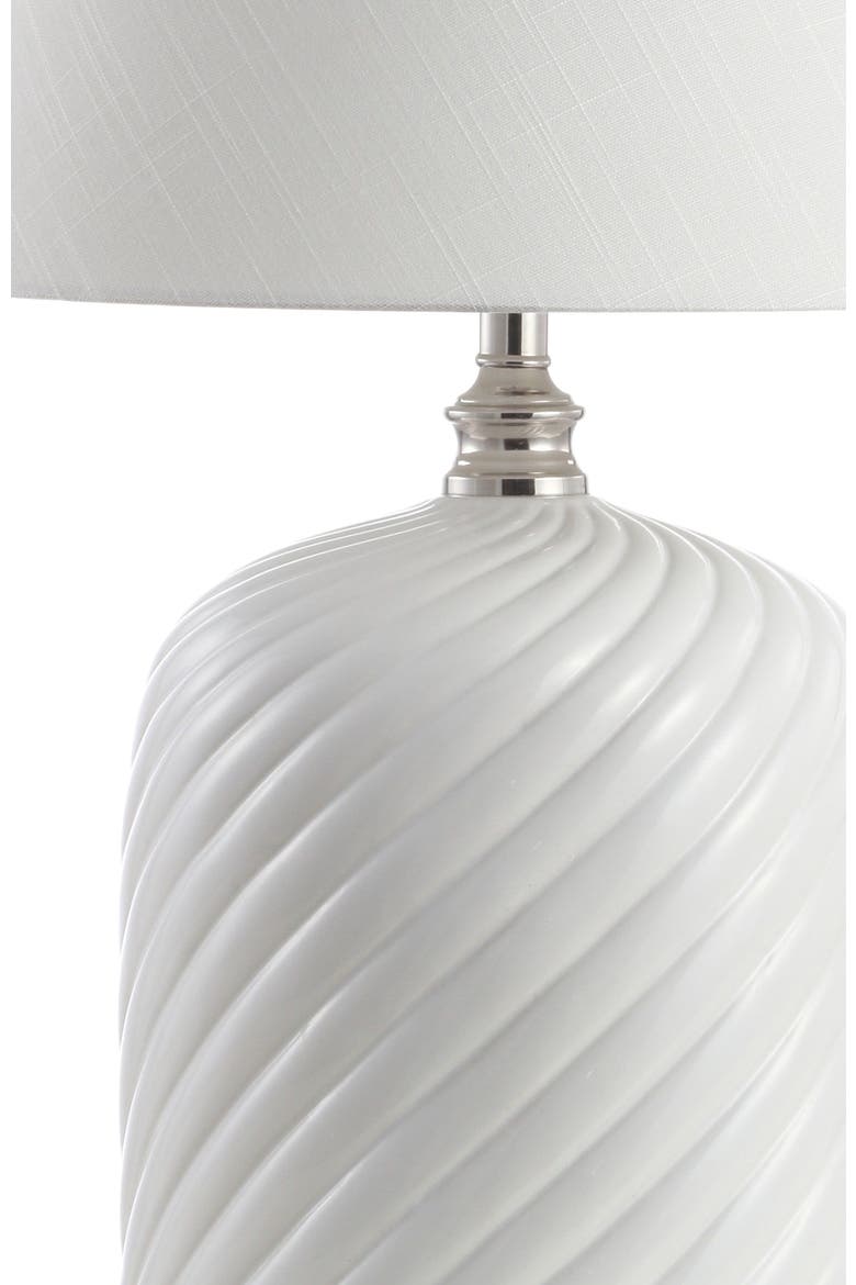 Serge Swirl 28.5" Ceramic Bohemian Glam LED Table Lamp, White, Alternate, color, White