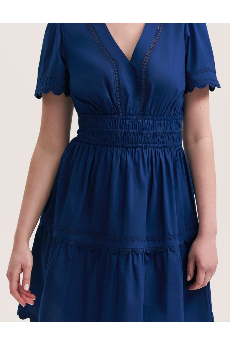 Reece Ric Rac Trim Cotton Short Dress, Alternate, color, Indigo