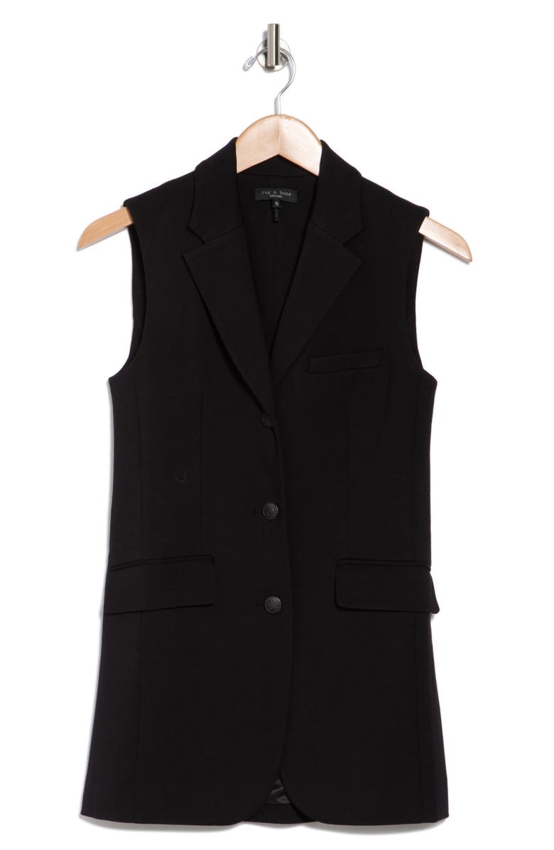 rag & bone Cadence Ponte Vest, Alternate, color, Black