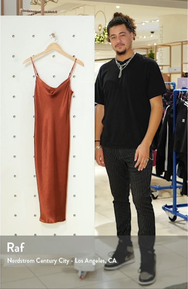 Brazen Babe Cowl Neck Satin Slipdress, sales video thumbnail