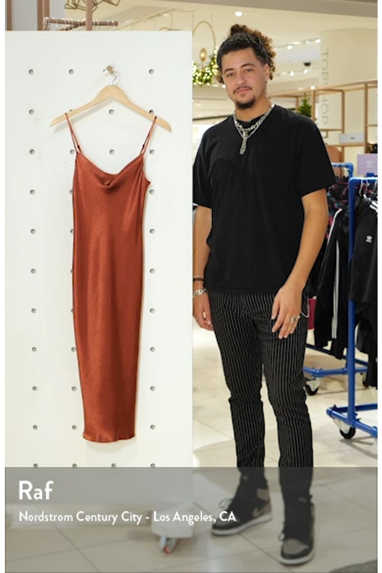 Brazen Babe Cowl Neck Satin Slipdress video