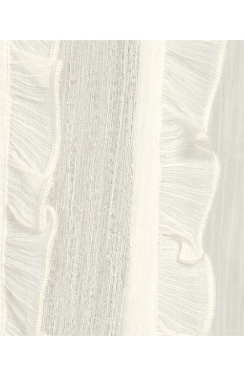 Lands' End Chiffon Ruffle Front Long Sleeve Top In White