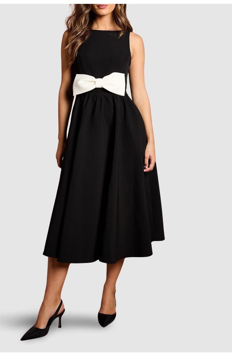 Coast Sleeveless Bow Midi Dress, Alternate, color, Mono