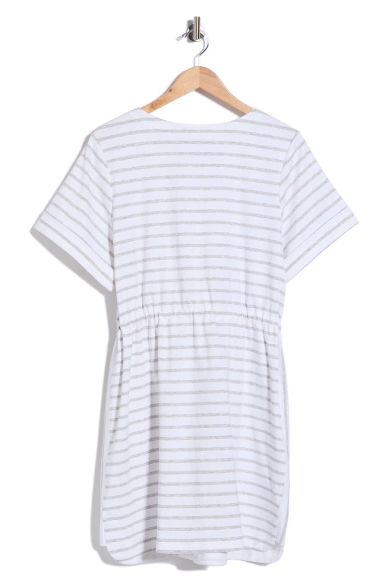 Jovanna Stripe Half Zip Dress, Alternate, color, WHITE SUMMER/ HEATHER GREY