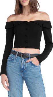 Favorite Daughter The Revenge Off the Shoulder Crop Top