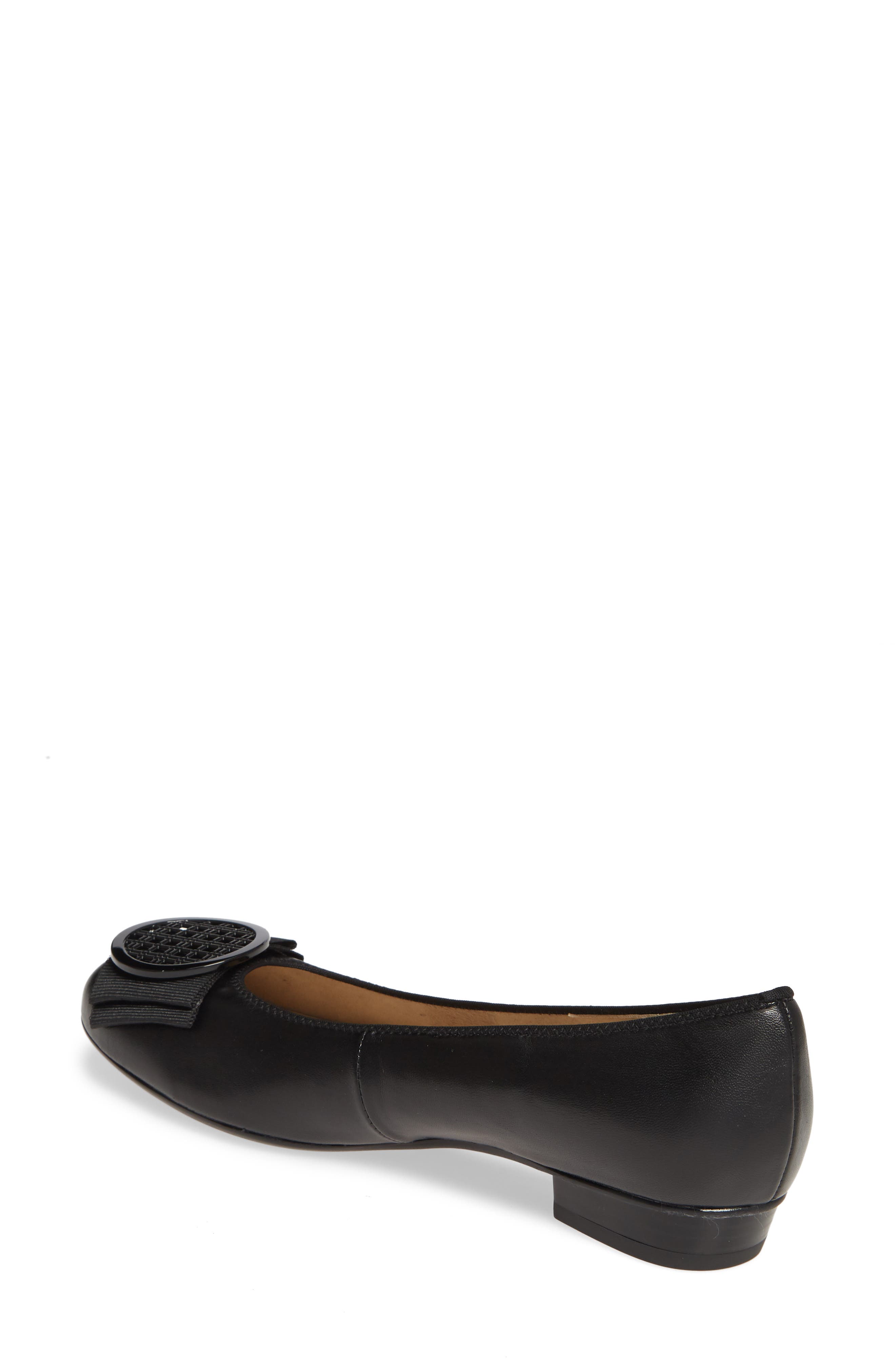 ara Bambi Flat, Alternate, color, Black Leather