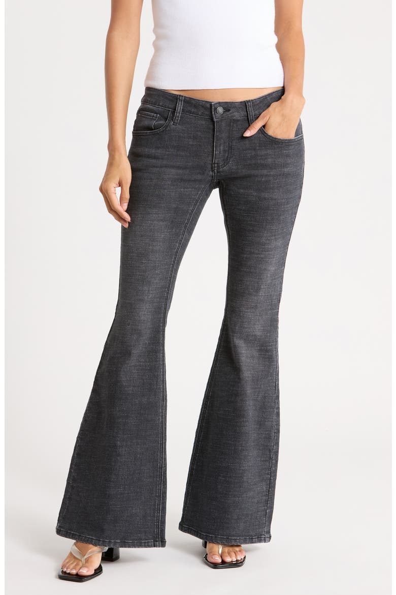 Ultra Low Rise Flare Jeans, Main, color, BLACK WASH