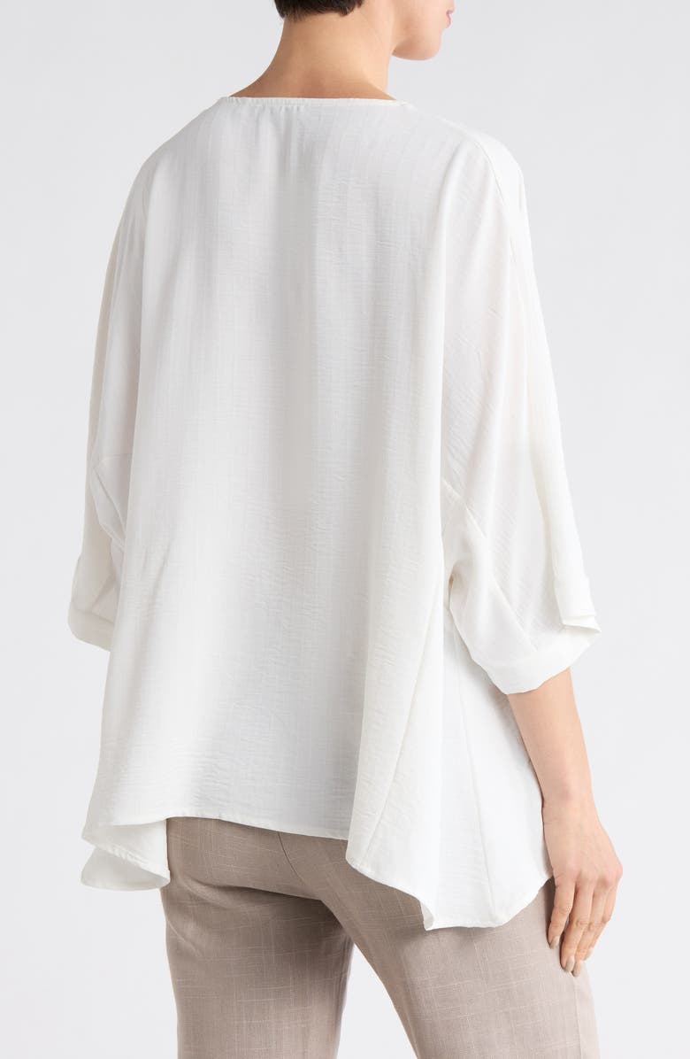 PATRIZIA LUCA V-Neck Drawstring Waist Boxy Top, Alternate, color, Off White