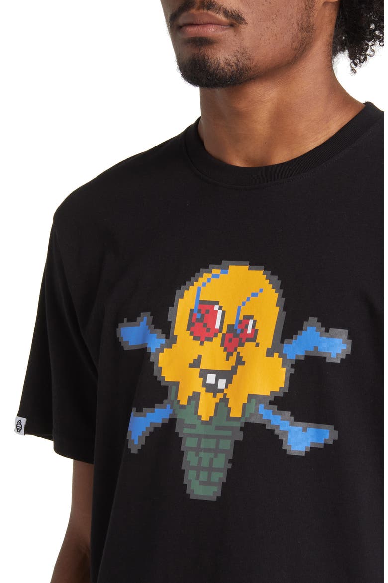 Pixel Cotton Graphic T-Shirt, Alternate, color, BLACK