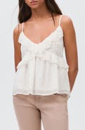 MANGO TEEN Plumeti Metallic Chiffon Ruffle Tank