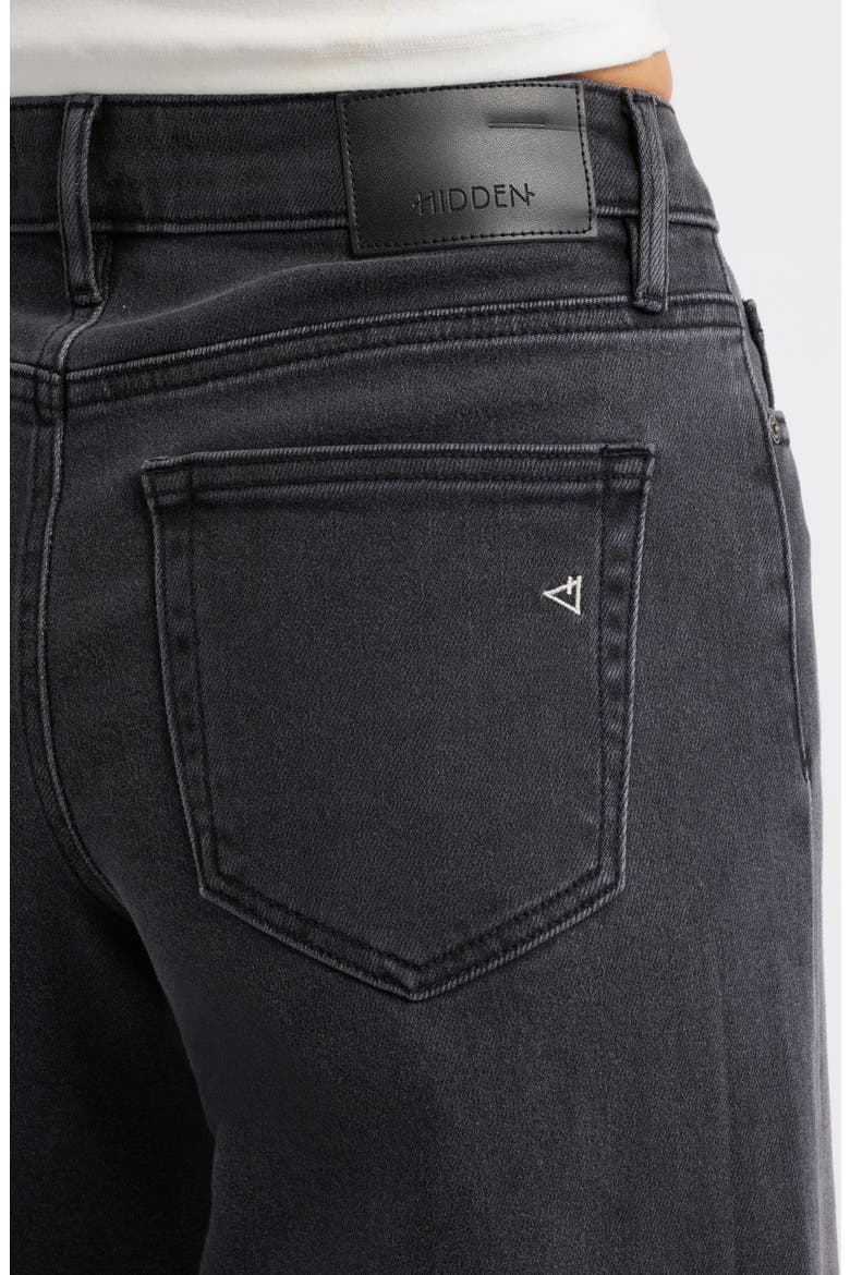 Raw Hem High Waist Wide Leg Jeans, Alternate, color, CHARCOAL