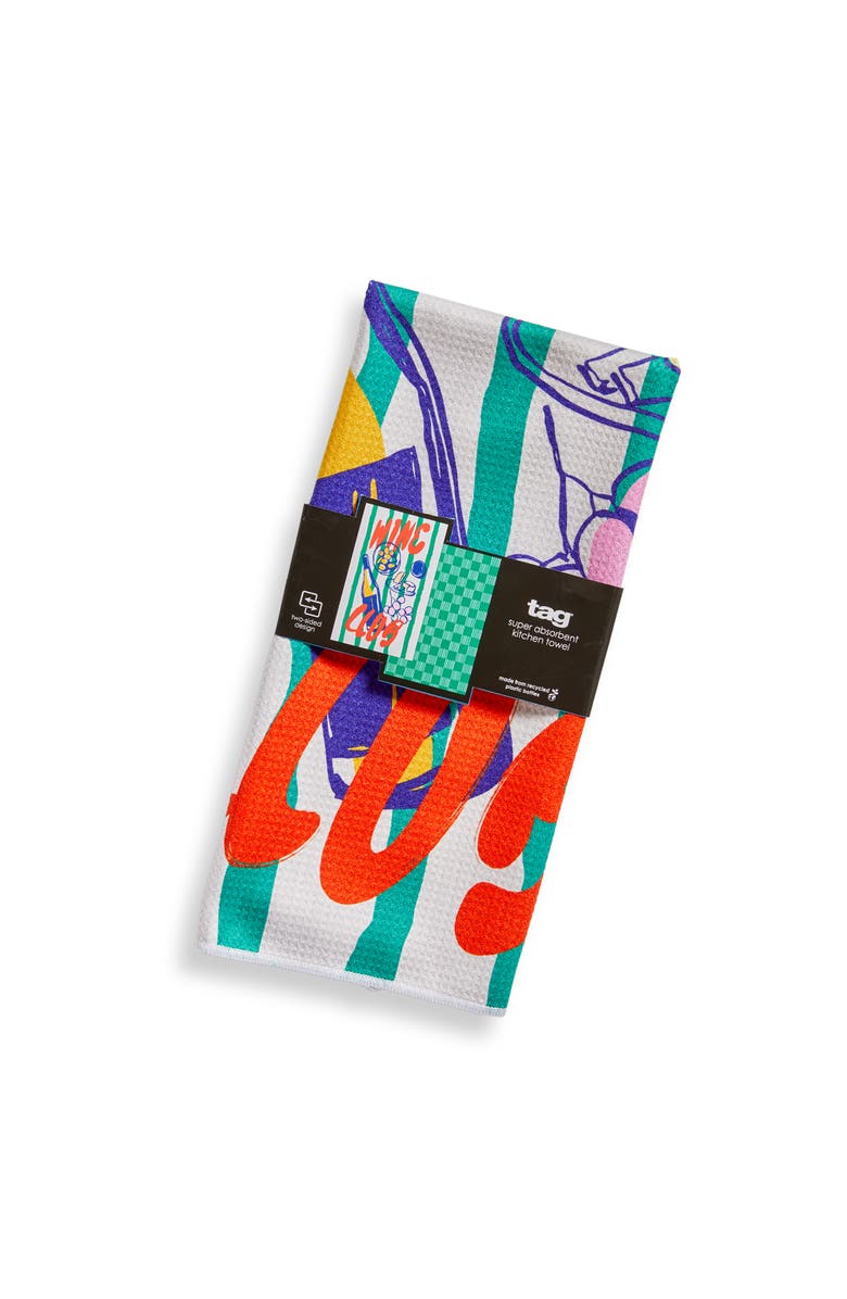 tag Super Absorbent Kitchen Towel Wine Club Super Absorbent Dishtowel Multi 18 x 30 in, Alternate, color, Multicolored