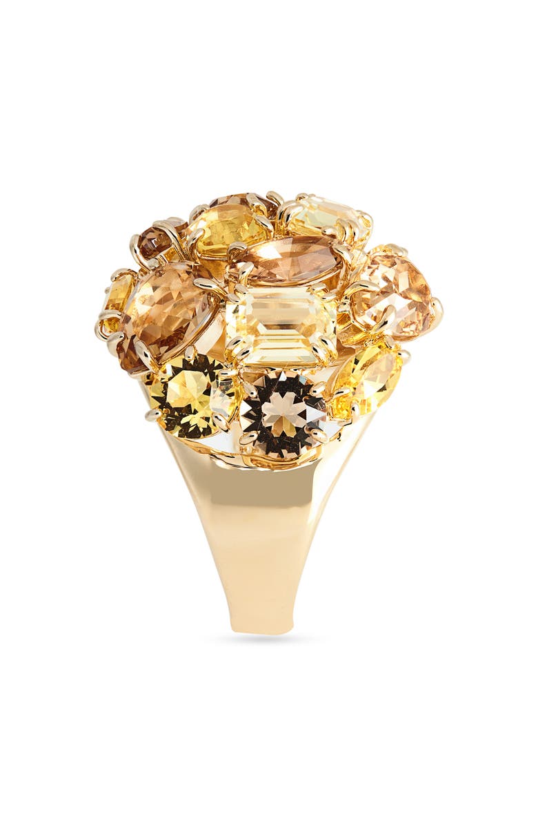Swarovski Gema Cocktail Ring, Alternate, color, Gold/ Yellow