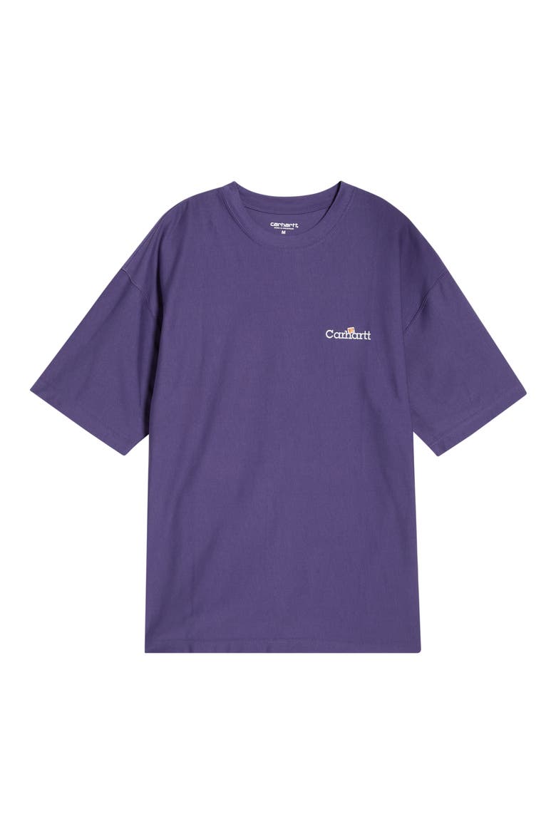 WIP Label Embroidered Oversize Organic Cotton T-Shirt, Alternate, color, CALLA