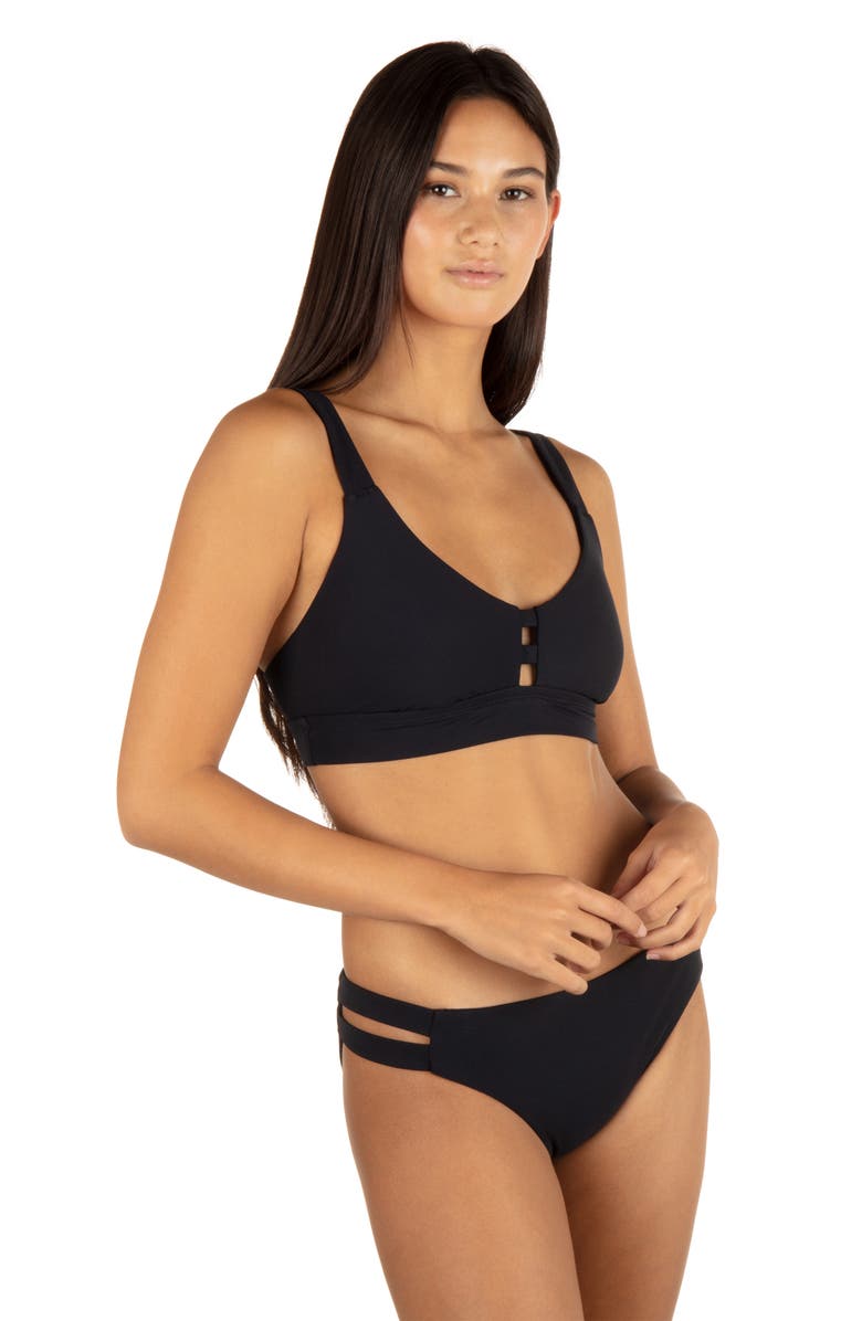 Hurley Max Solid Tab Bikini Top, Alternate, color, Black