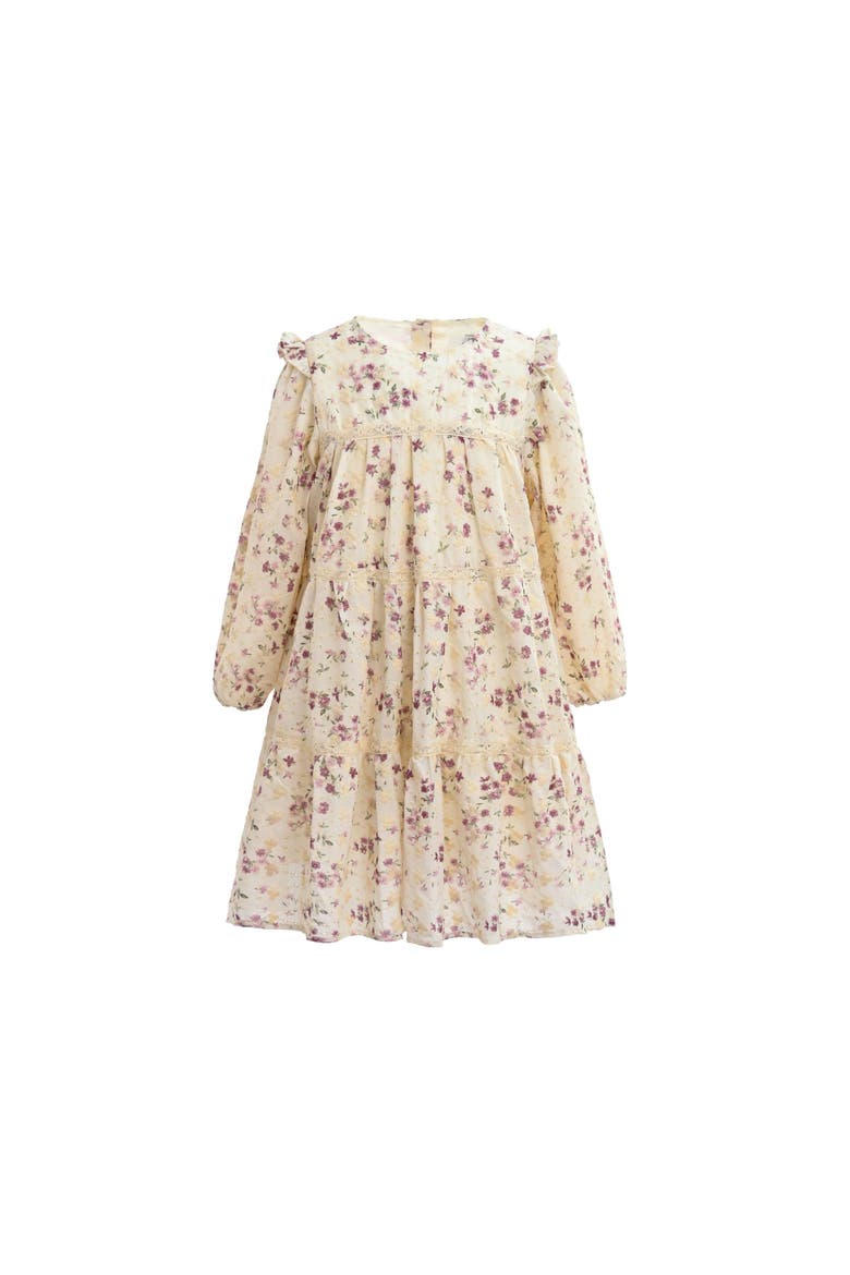 Floral Ruffle Dress, Main, color, White