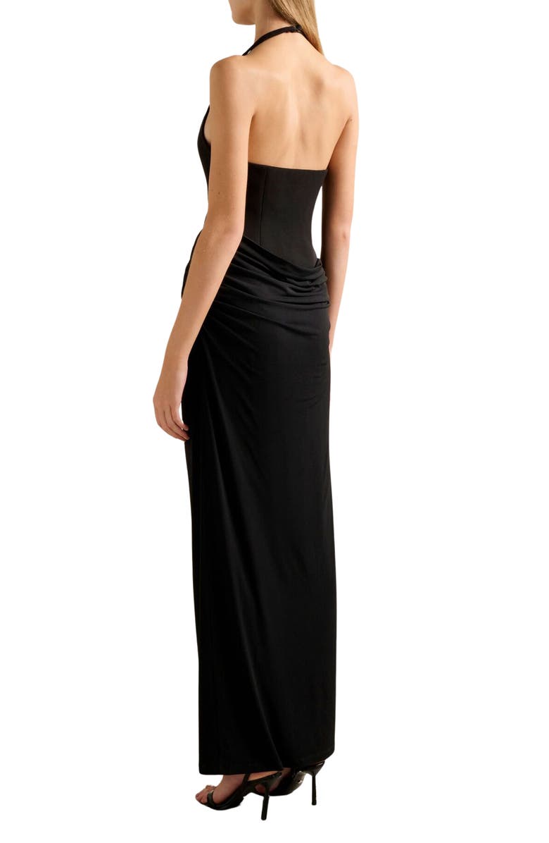 Ever New Lulu Halter Gown, Alternate, color, Black