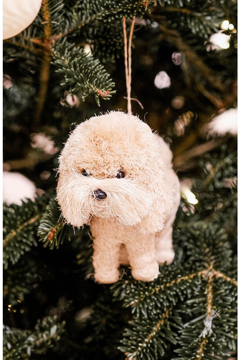 Poodle Handwoven Ornament, Alternate, color, WHITE