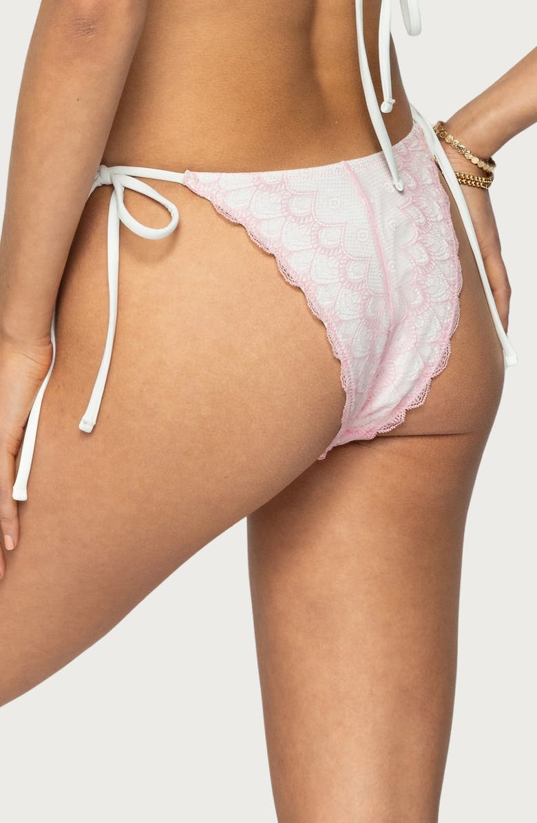 EDIKTED Clayton Side Tie Bikini Bottoms, Alternate, color, Pink