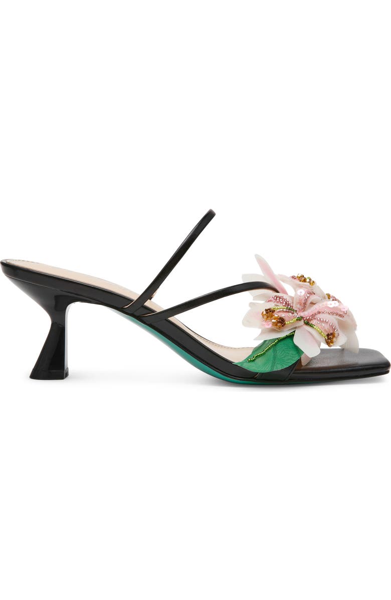 Betsey Johnson Wells Beaded Flower Sandal, Alternate, color, Black