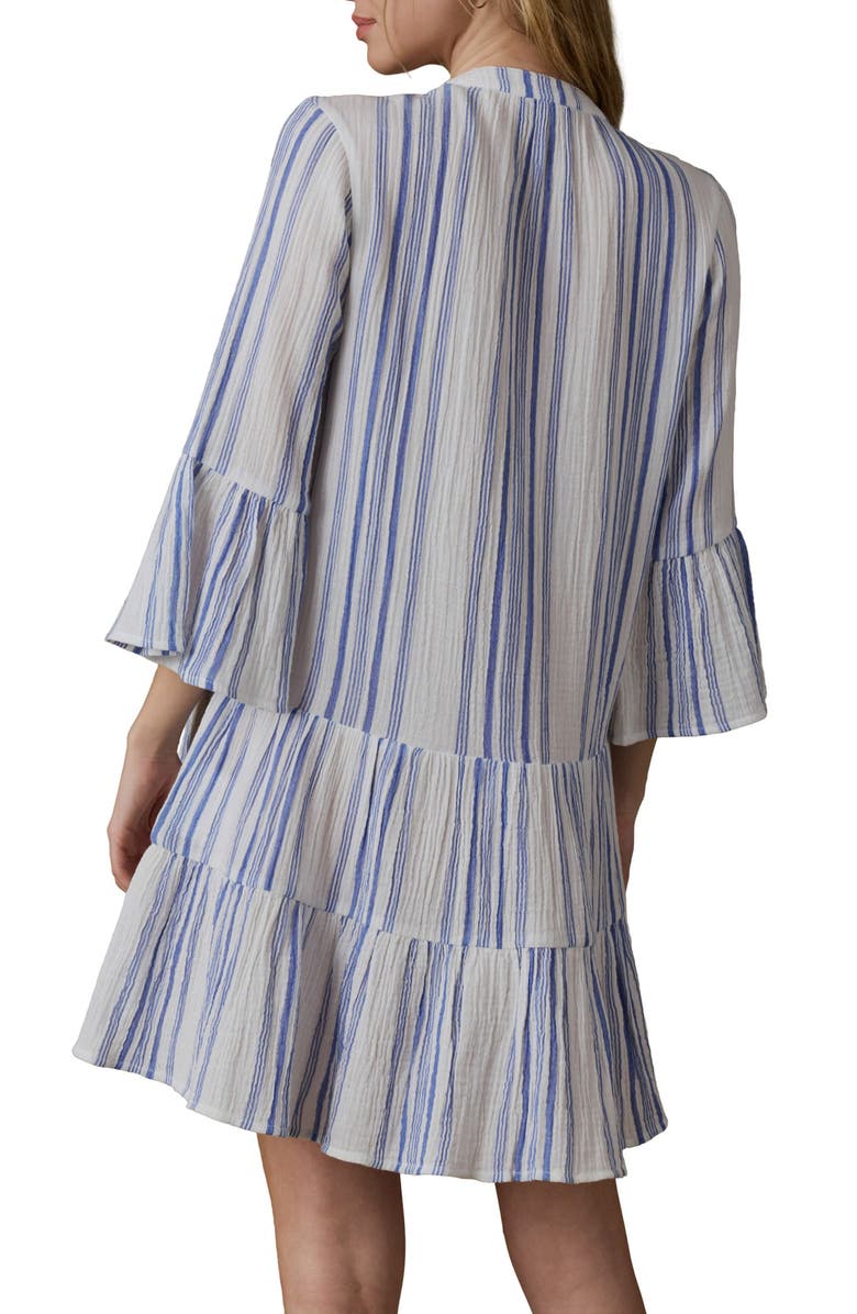 Faherty Kasey Dream Gauze Tiered Organic Cotton Minidress, Alternate, color, Saltwater Stripe
