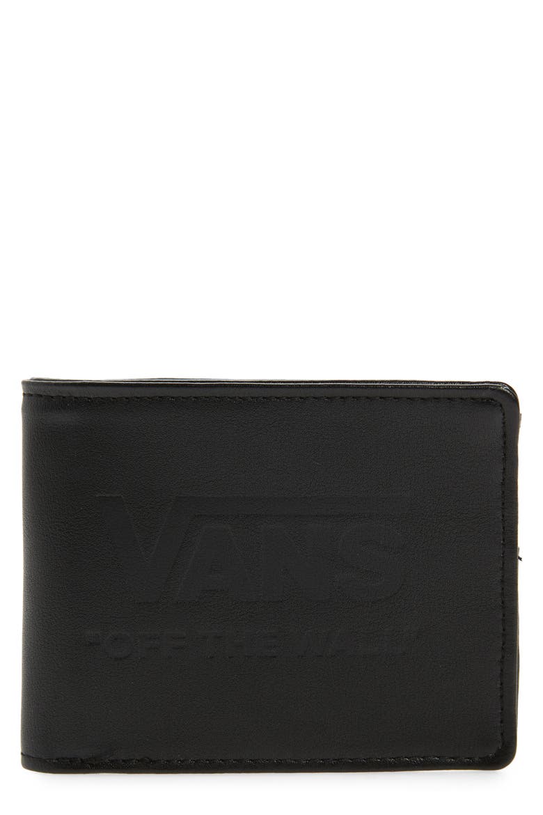 Logo Debossed Bifold Wallet, Main, color, BLACK