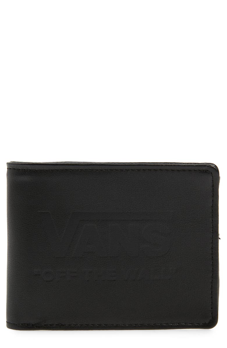 Vans Logo Debossed Bifold Wallet, Main, color, 