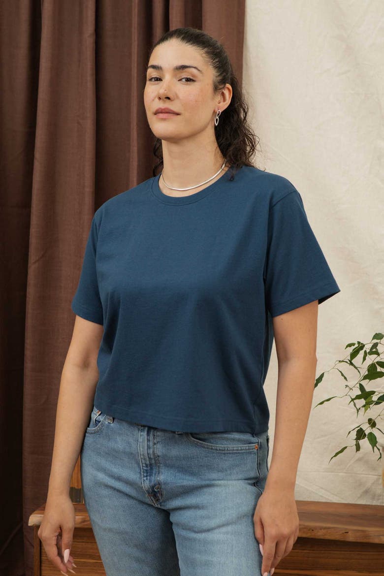 Recycled Boxy Tee, Alternate, color, Cobalt