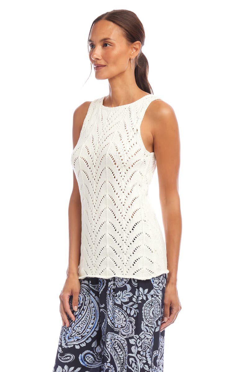 Karen Kane Open Stitch Sleeveless Cotton Sweater, Alternate, color, 