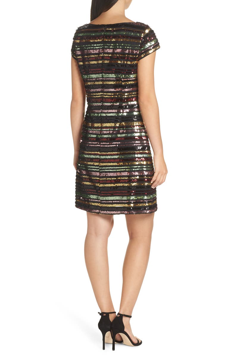 Vince Camuto Sequin Stripe Dress, Alternate, color, 