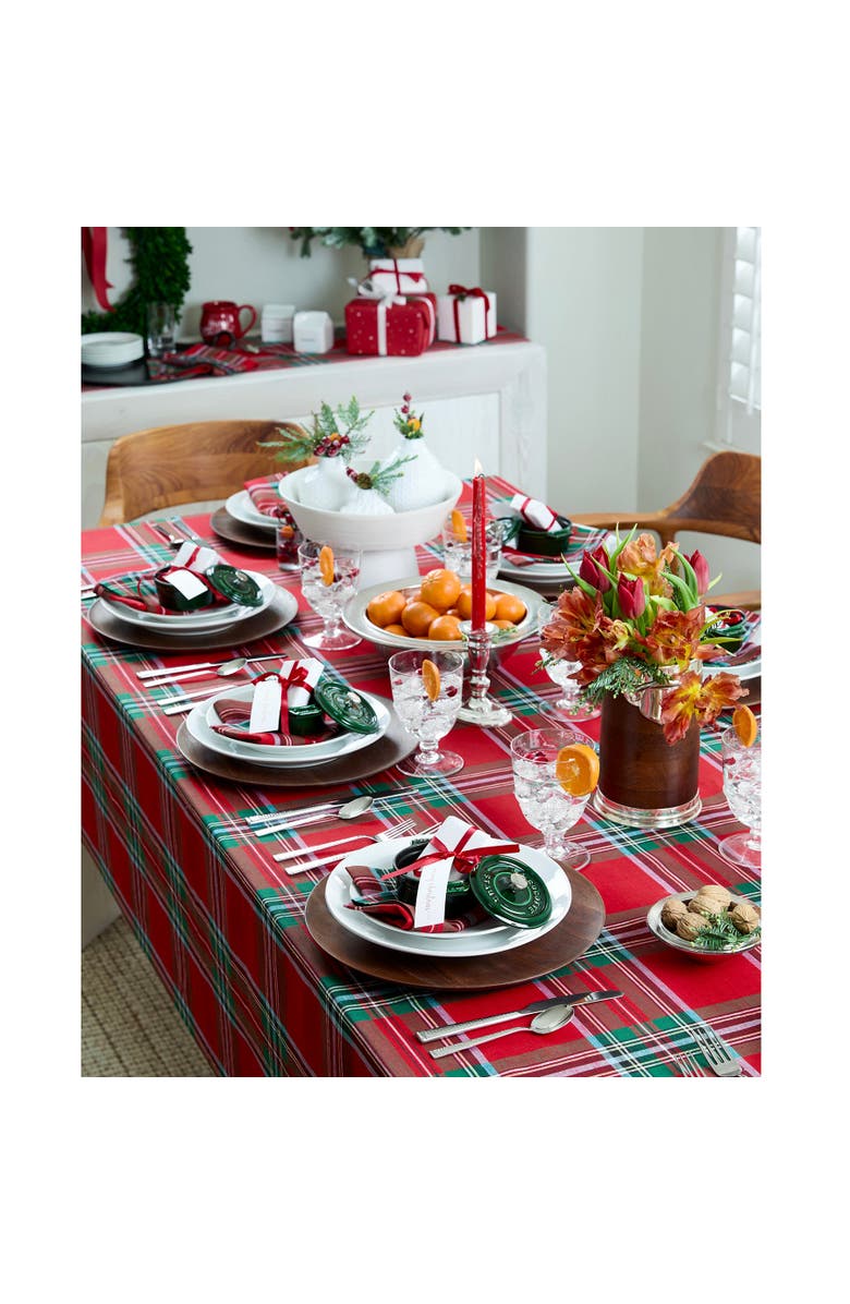 Solino Home Linen Tablecloth - Madras Holiday Plaid, Alternate, color, Red