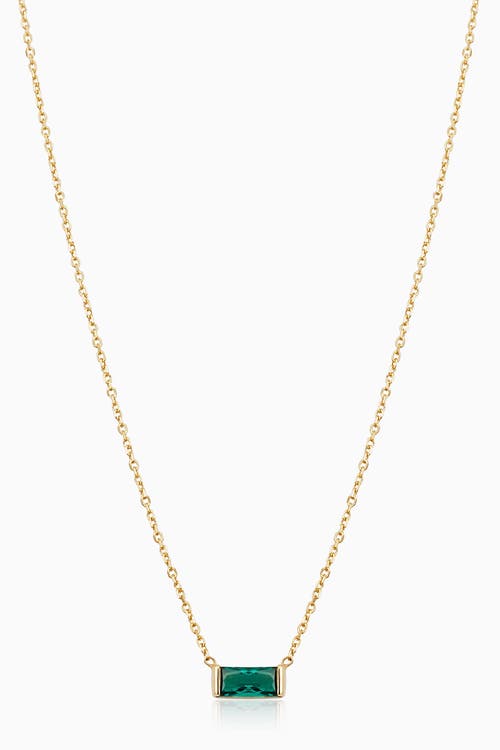 Oradina 14k Gold Fresco Baguette Pendant Necklace In Gold/green