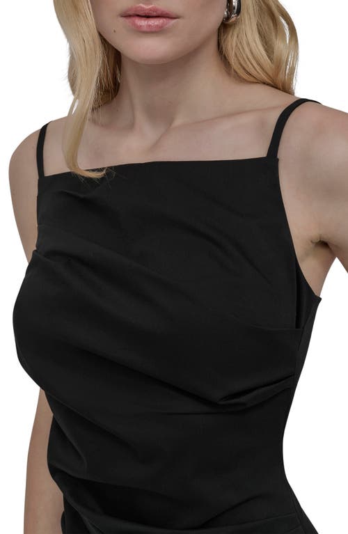Dkny Ruched Cotton Blend Body-con Dress In Black