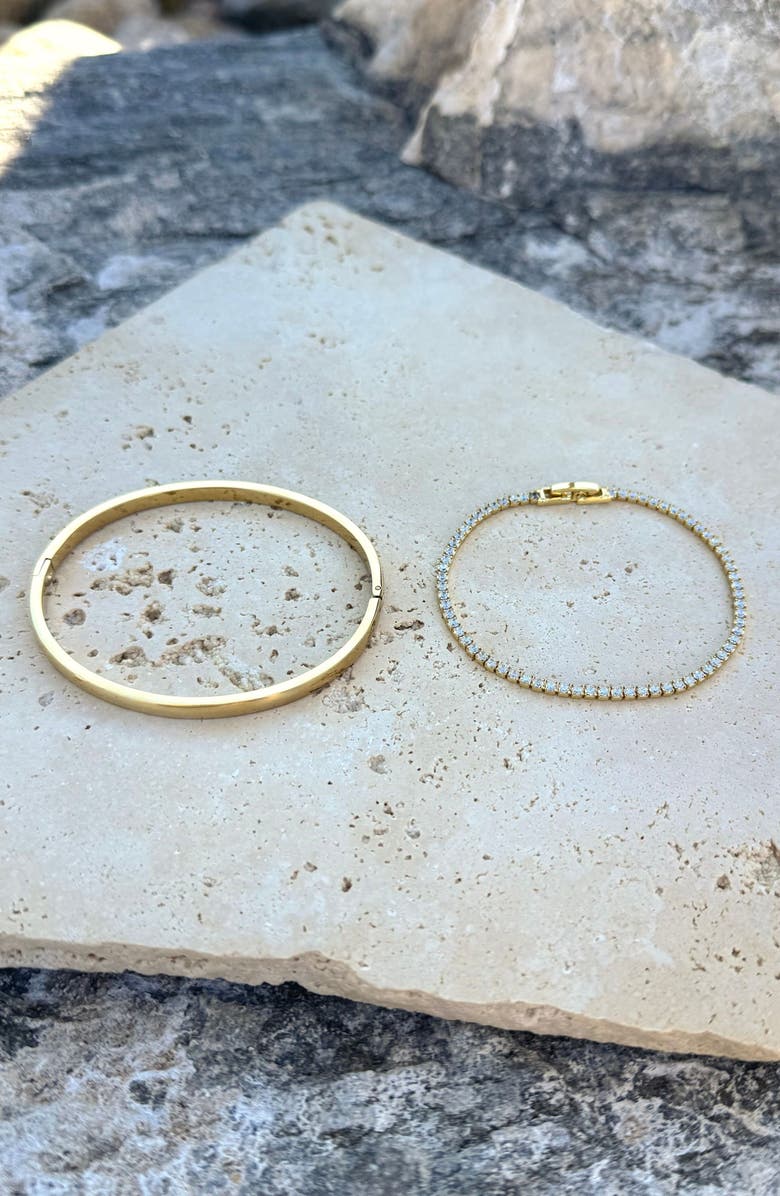 Adornia Set of 2 Cuff & Tennis Bracelets, Alternate, color,