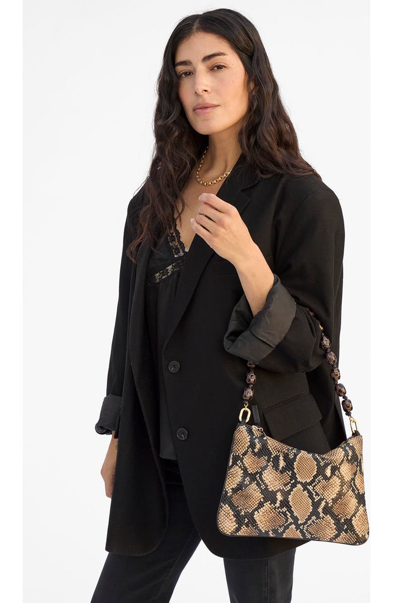 Clare V. Checkerboard Knit Flat Clutch, Alternate, color, Tan