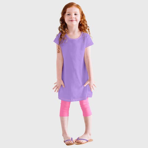 Baby Girls Soft 100% Cotton Knit Jersey Cap Sleeve Dress