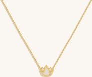 Karma and Luck Centered Mindset Lotus Mother of Pearl Necklace