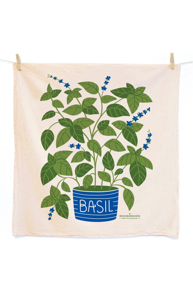 The Neighborgoods Fresh Herbs- Dish Towel Set of 2, Alternate, color, Green