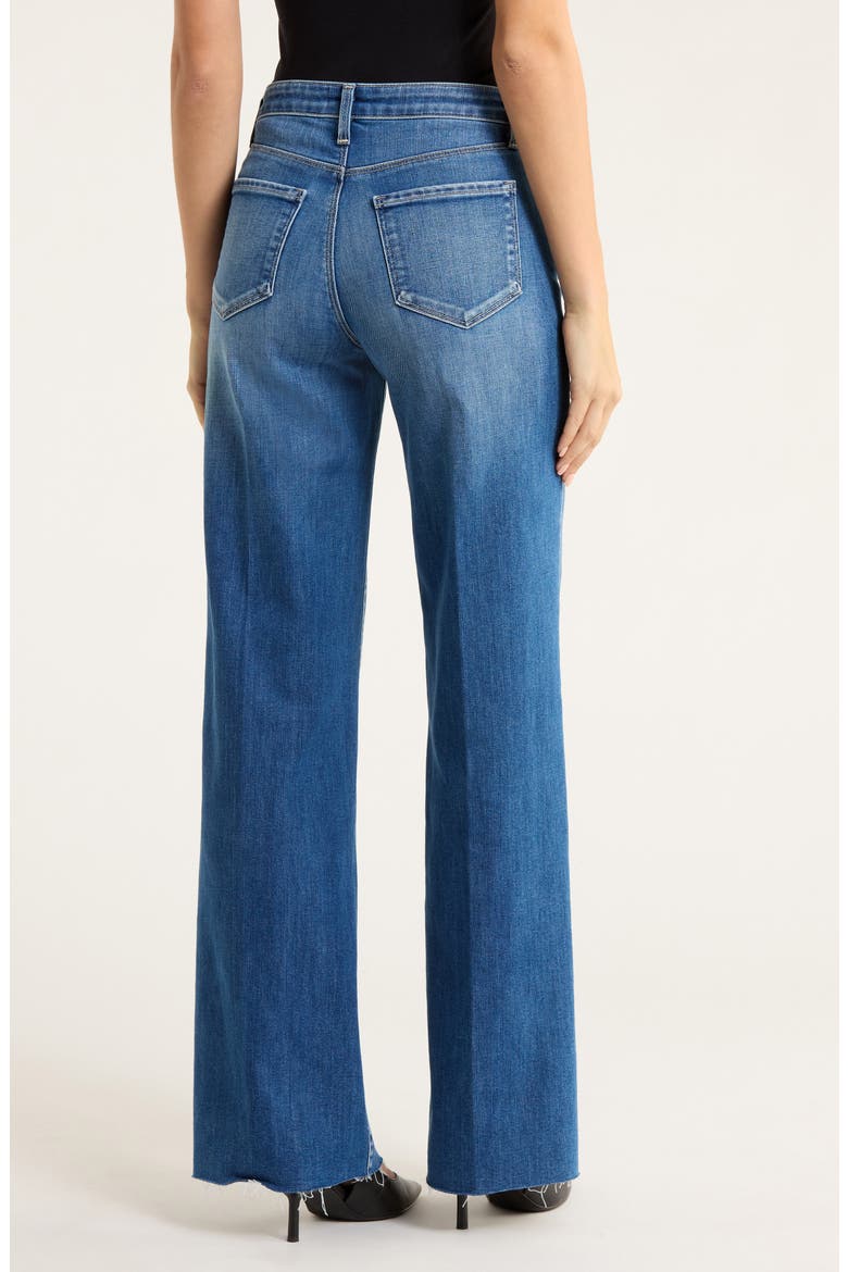 Scottie Raw Hem High Waist Wide Leg Jeans, Alternate, color, HAMPTON